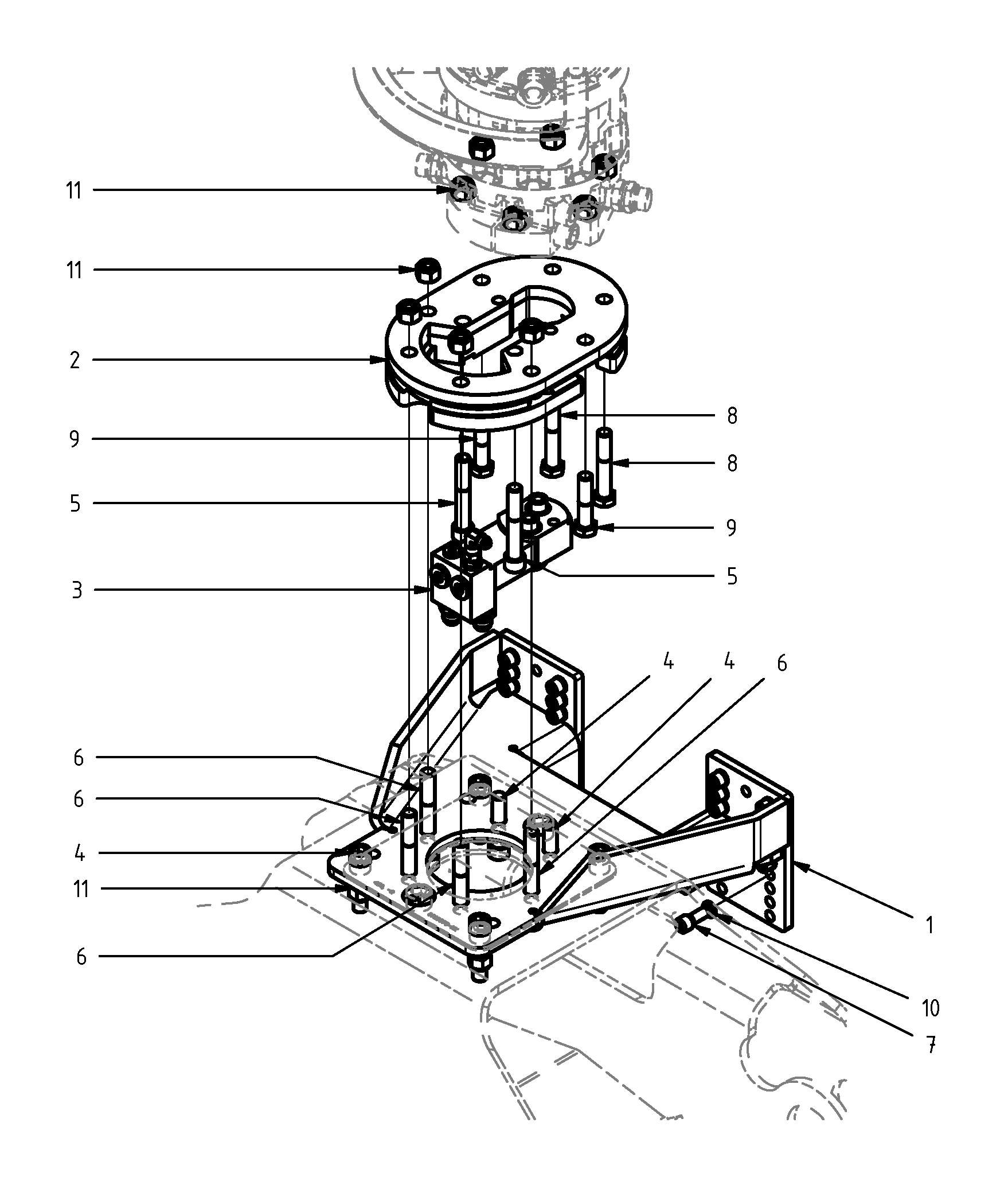 Montagesatz Rotator-Aufnahme