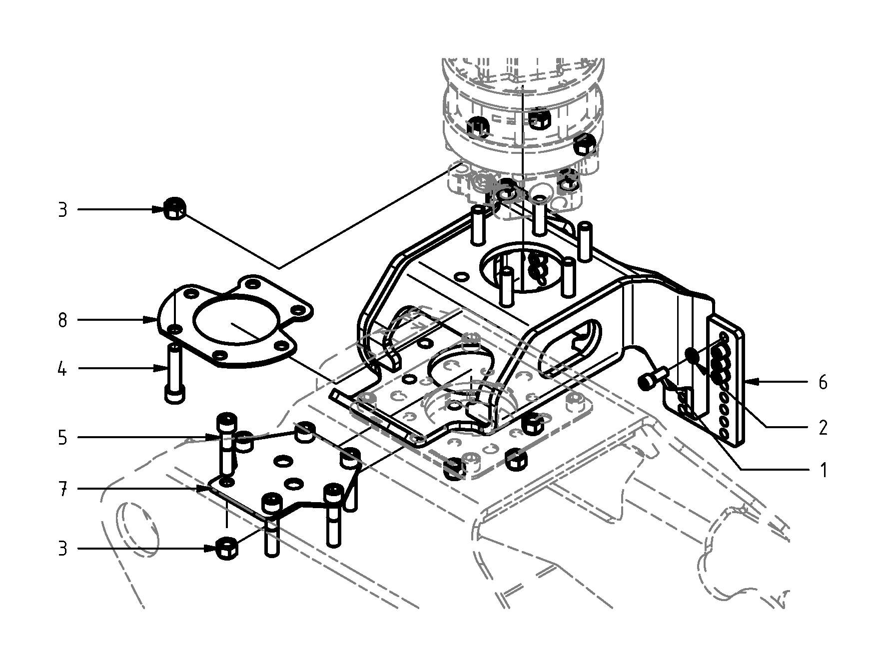Montagesatz Rotator-Aufnahme