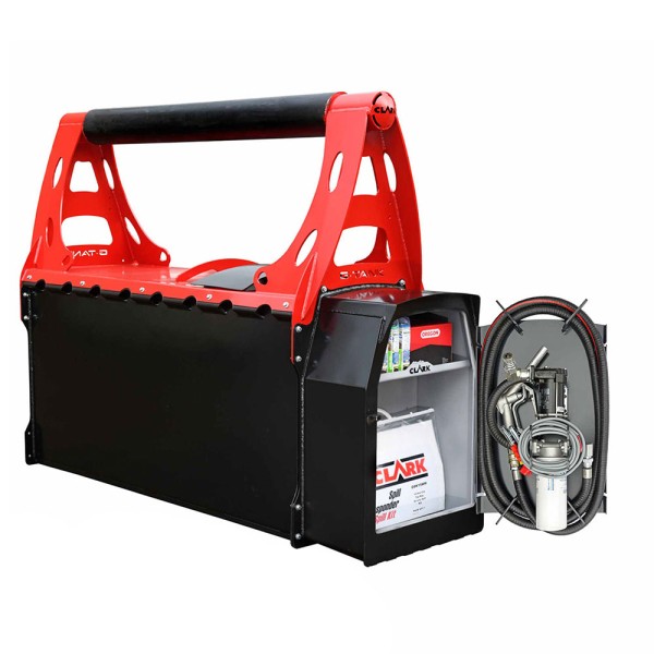 CLARK Engineering Mobile forestry machine diesel tank 950 l top part in red with ADR approval + tools