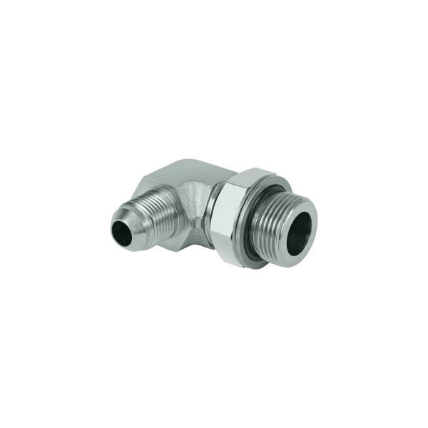 Elbow screw-in connector 90° 7/16 JIC 37° flare connection / inch screw-in pin G1/8, adjustable