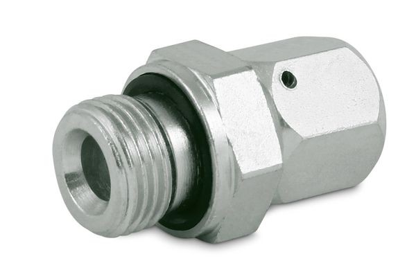 Straight screw-in socket, inch screw-in pin G- ED / JIC 37° flare connection G3/8-19 x G7/8-1