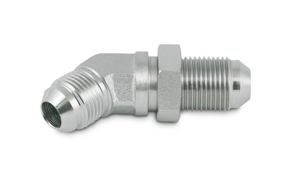 Elbow bulkhead connector 45° 7/16 JIC 37° flare connection SAE 070801, MS51507