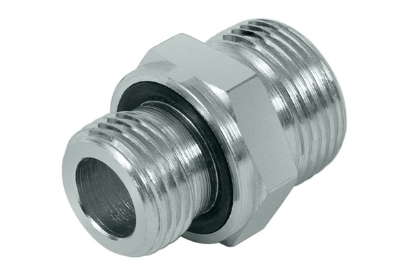 Straight screw-in socket, inch screw-in pin GE-R-ED 24° connection G3/4&quot;-15L ISO1179