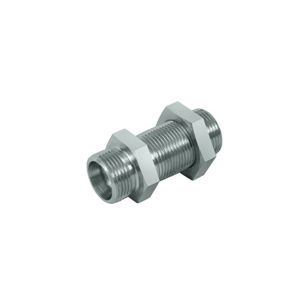 Straight bulkhead fitting EO 24° connection, 20 S metric M30x2