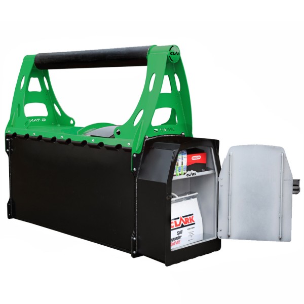CLARK Engineering Mobile forestry machine diesel tank 950 l top in green with ADR approval + tool