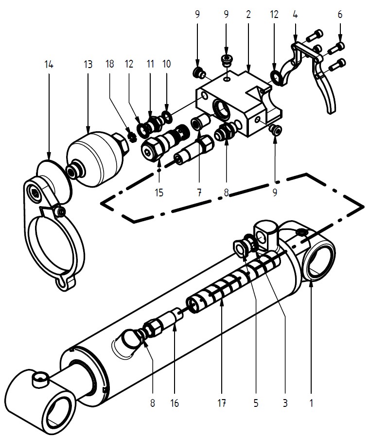 Hydraulic cylinder complete
