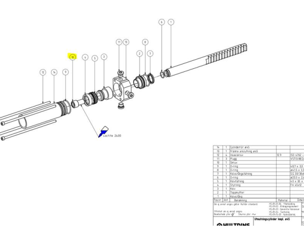 Zylinderschraube mit Innensechskant M18x1,5-30, rostfrei A4; Verbindung Kolben mit Kolbenstange an S