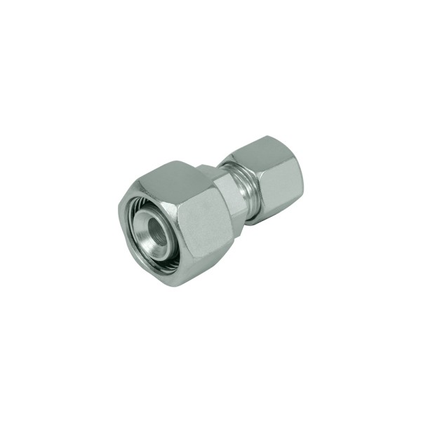 Straight reducing fitting with 24° connection/sealing cone and O-ring, metric G1 M26x1.5 G2 M18x1,