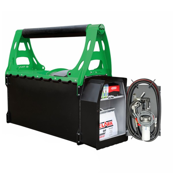 CLARK Engineering Mobile forestry machine diesel tank 950 l top in green with ADR approval + tool